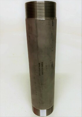 2'' X 10'' Threaded NPT Pipe Nipple Sch 40 304 Stainless Steel 