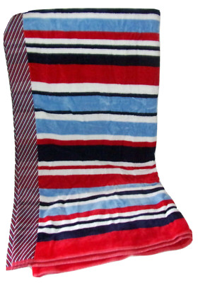 New Home Reflections Oversized Jacquard Red Stripe Beach Towel 40'' x 72''
