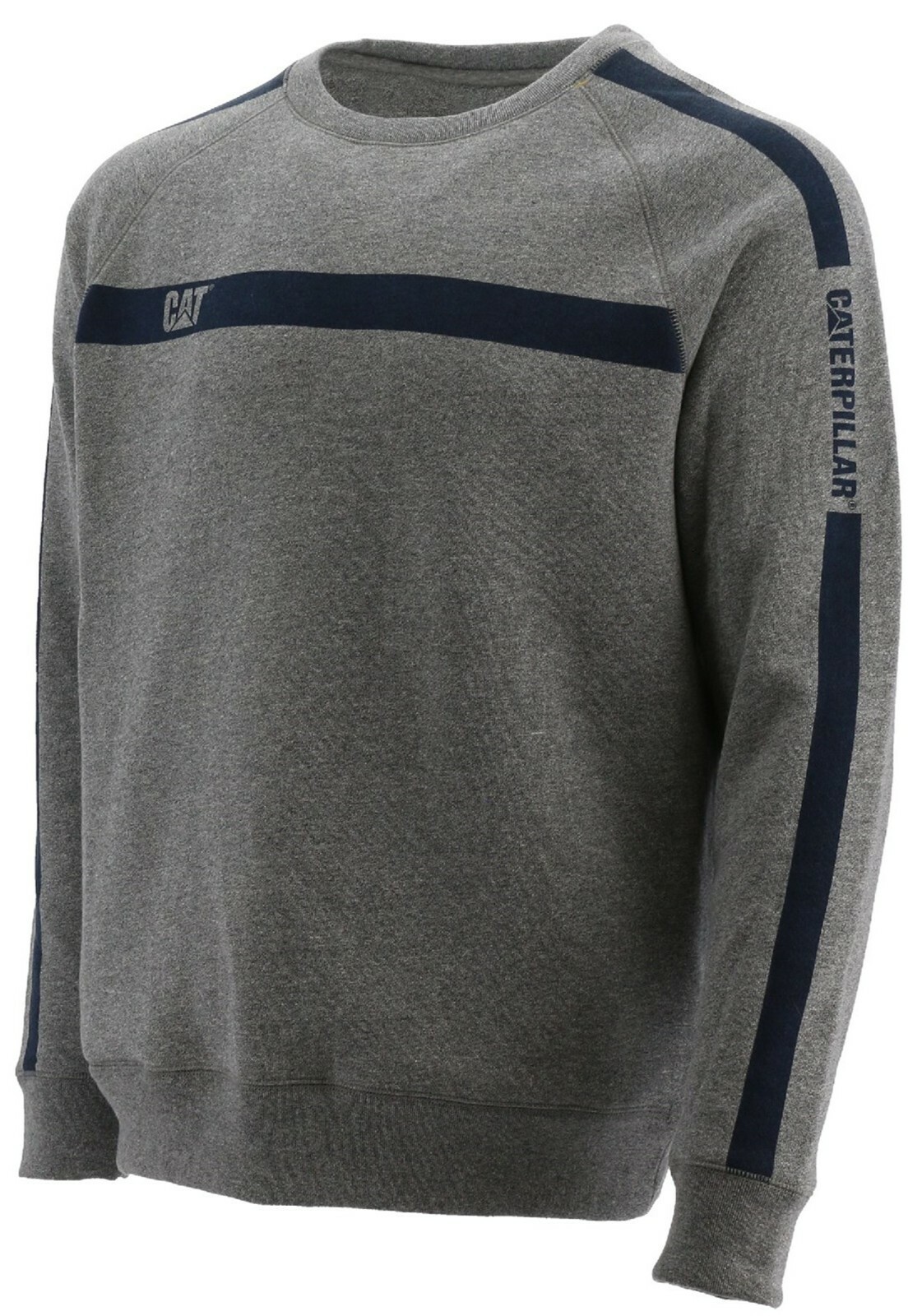 Download CAT Caterpillar Sweatshirt Mens Icon Stripe Sweater Crew ...