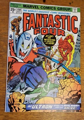 Vintage Fantastic Four #150 1974 Avengers, Ultron, Wedding Hi Grade, Hi Res Pics