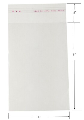 100 pcs Resealable Poly Bags Transparent OPP Bag Plastic Bags Self Adhesive Seal