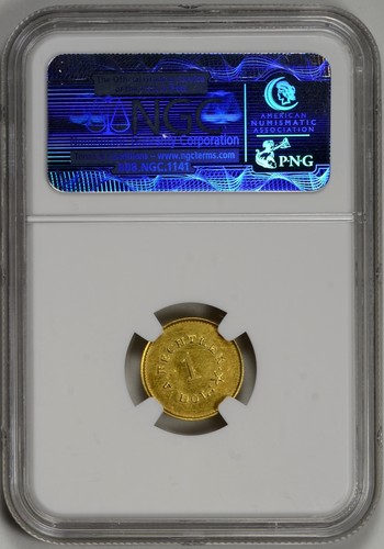 A. Bechtler $1 Gold NGC MS62 * CAROLINA GOLD * 27 Gr, 21C * K-24 * #3748173-001