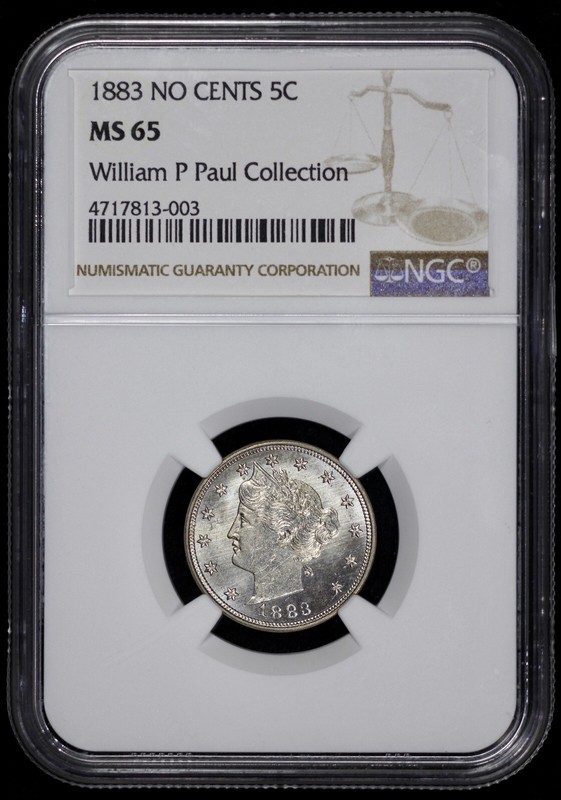 1883 Liberty 5c V Nickel NGC MS 65 No Cents
