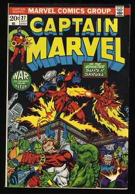 Captain Marvel #27 VF- 7.5 3rd Thanos! 1st Starfox! Marvel 1973