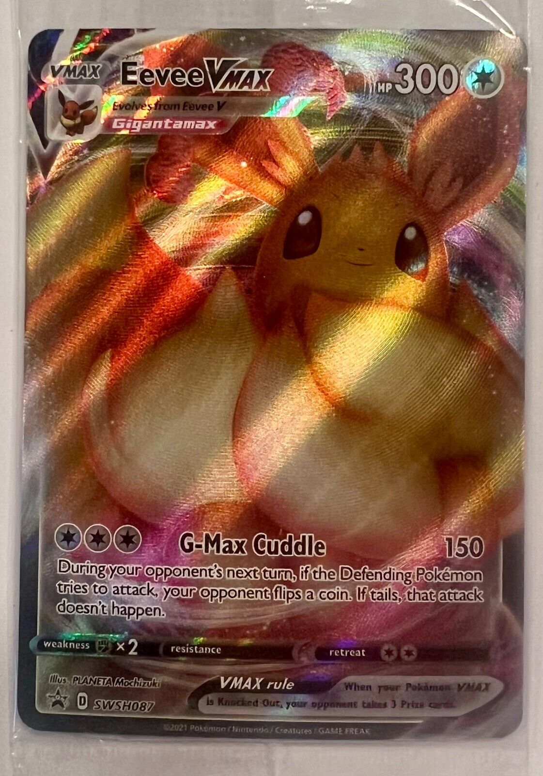 Eevee VMax SWSH087 Full Art Ultra Rare 2021 Pokemon Black
