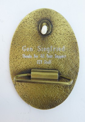 US Air Force Belt Buckle Materiel Command Gen Siegfried Thank You From CCV Staff