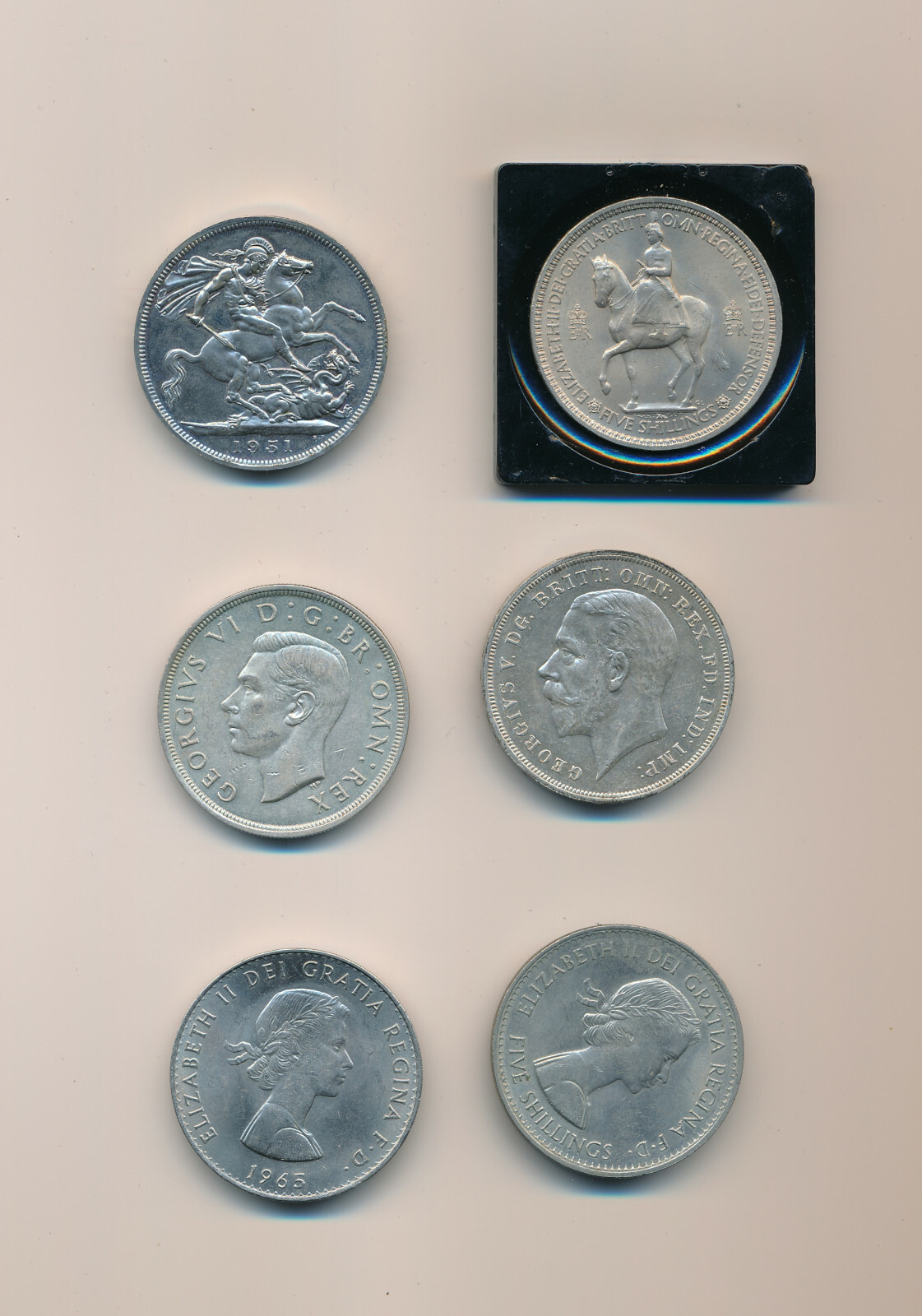 イギリス 1クラウン 3枚セット (1951, 1960, 1953) Great