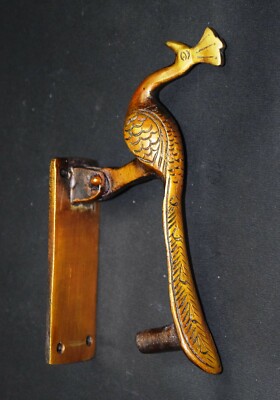 Petrel Brass Door Bell Peafowl Knocker National Bird Theme Door Hardware EK574