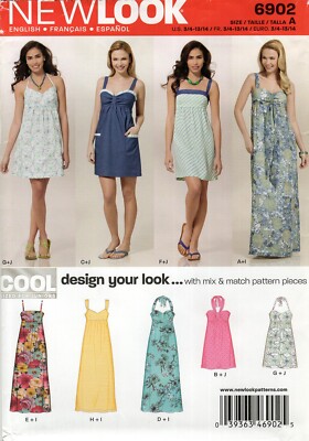 New Look 6902 DESIGN-YOUR-LOOK Empire Dress w Mix & Match Pieces Sz 3/4-13/14 JR