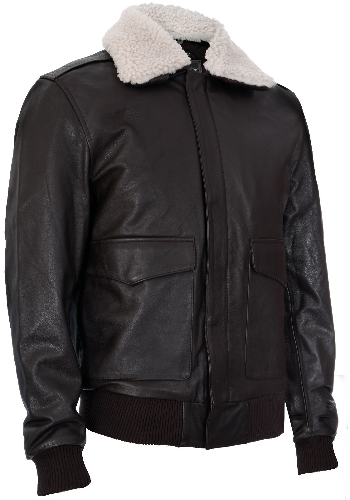 Pre-owned Infinity Men's Air Force A2 Usaf Brown Pilot Aviator Real Leather Flight Bomber Jacket