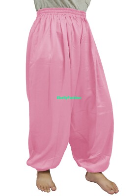Pink Cotton Harem Yoga Pants Belly Dance Trousers Aladdin Students Pantalons