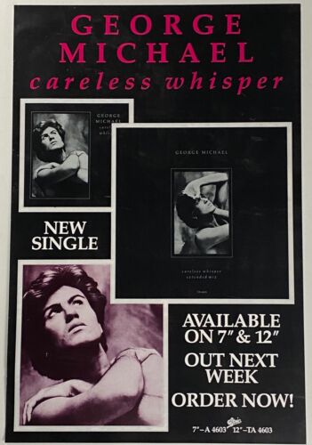 Wham "Careless Whisper" 1984 UK Promo Poster George Michael Rare "Make it Big"
