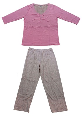 Ladies Leopard Print Cotton Pyjamas Nightwear Sleepwear