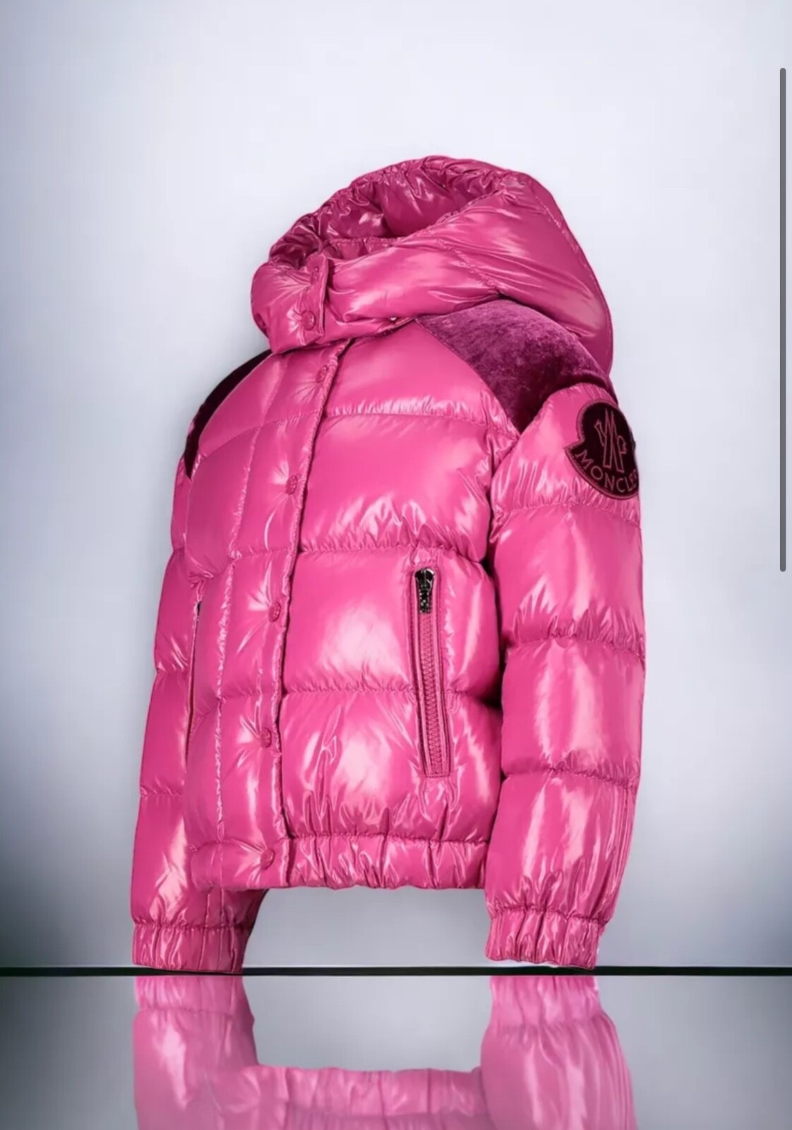 モンクレール　ダウン　pink タグ付き Auth Moncler Chouette Giubbotto Down Jacket Fuchsia Girls