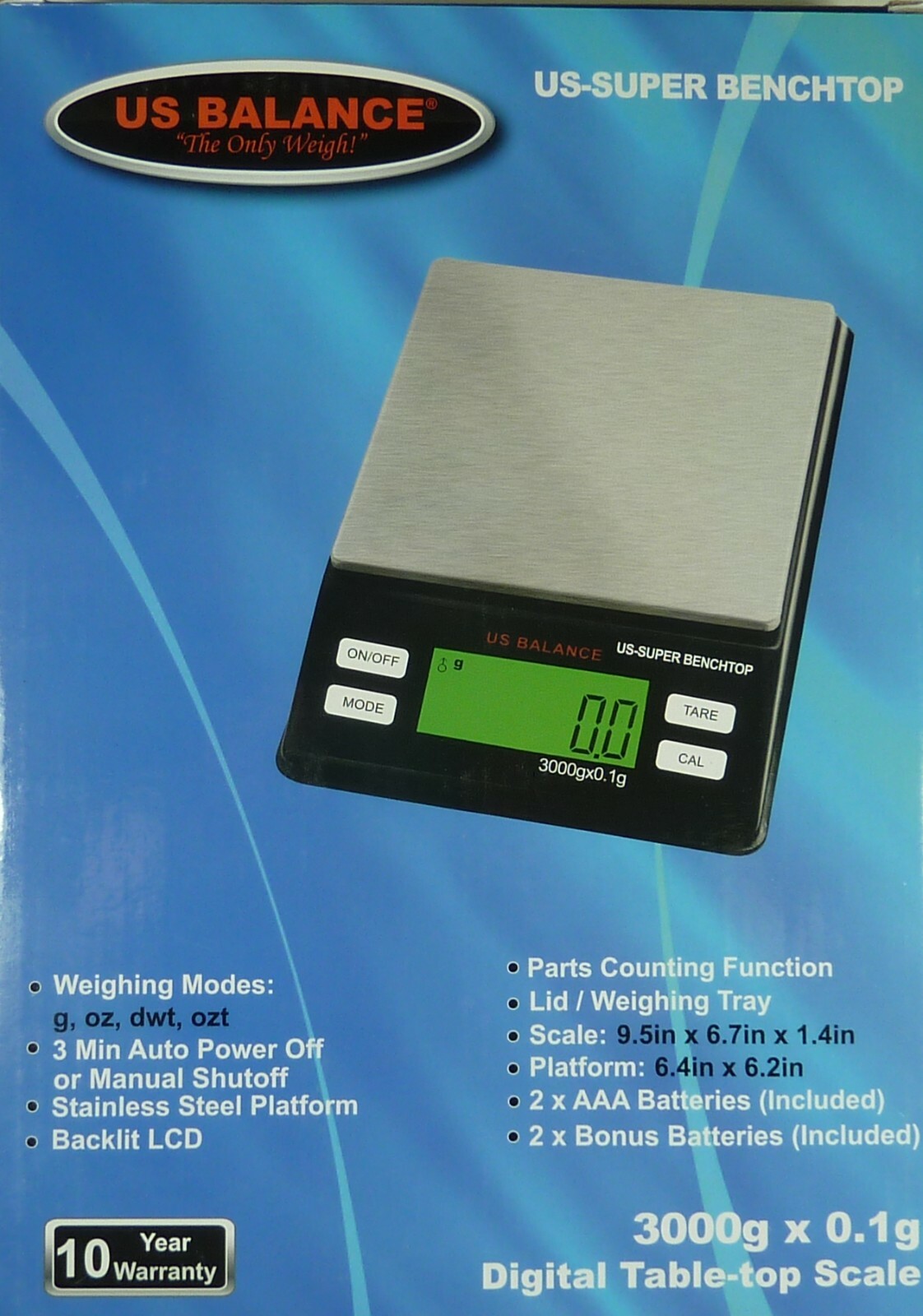 3000g x 0.1g Digital Benchtop Scale for Jewelry Gold Silver Herb Gram Oz DWT OZT