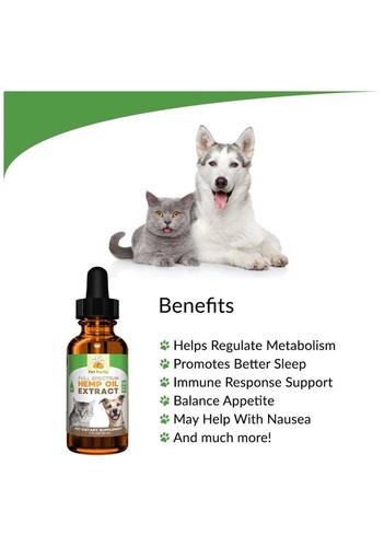 Organic Hemp Oil for Dogs Cats Anxiety Painful Hips Joints Anti Inflammatory