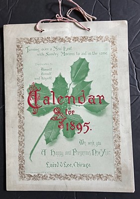 LS: 1895 Pretty Wall Calendar Turning Over A New Leaf