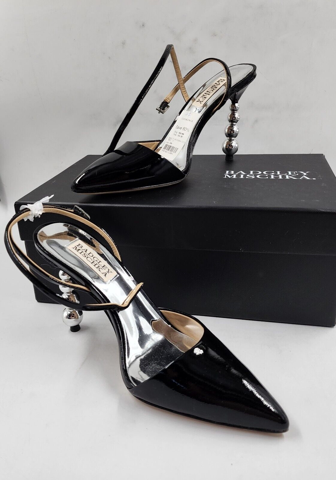 Badgley Mischka Indie II Embellished High Heel Pumps Women's 6.5 Black Pointed~ - Picture 2 of 18