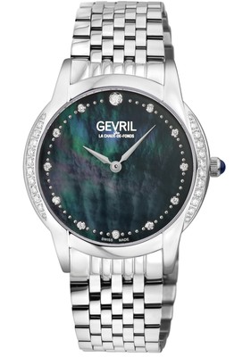 Pre-owned Gevril Women's 13147b Airolo Swiss Quartz Diamond Mop Dial Limited Edition Watch