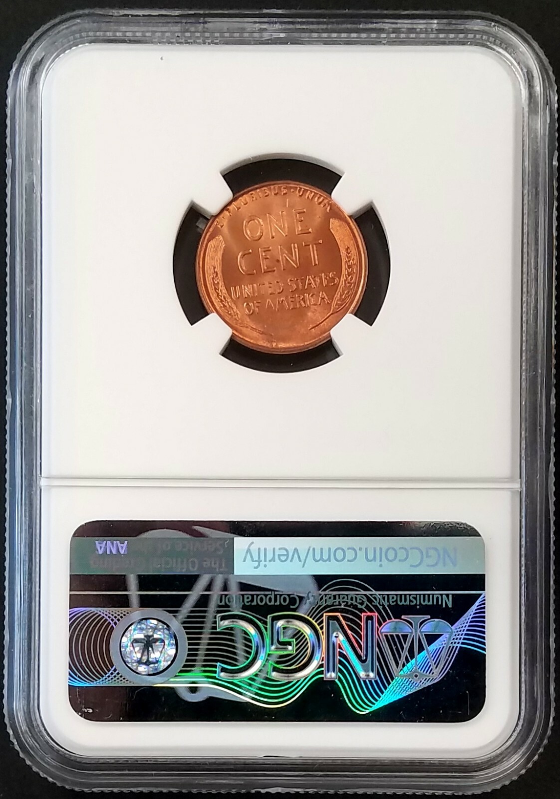 1938 Lincoln Cent certified Mint Error, Reverse Struck Thru, MS 66 RD by NGC!