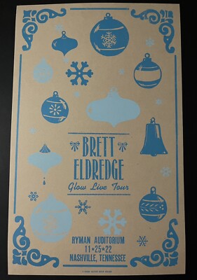 2022-11-25 Brett Eldredge ''GLOW LIVE TOUR'' Poster Hatch Show Print @ Ryman