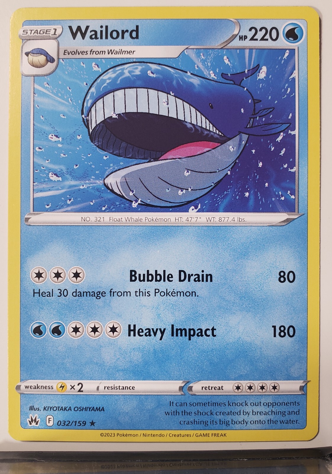 Wailord 032/159 - NM / M - Rare Crown Zenith Pokemon Card $2 Wailord 032/159 - NM / M - Rare Crown Zenith Pokemon Card $2