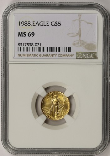 1988 Gold Eagle $5 Tenth-Ounce MS 69 NGC 1/10 oz. | eBay