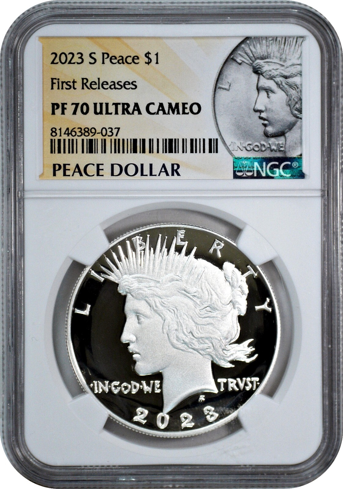 アメリカ2023年ピース1ドル銀貨 NGC MS70 2023 $1 American Silver Eagle Coin NGC MS70, First Day of
