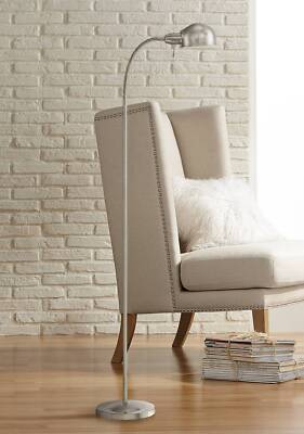 Ridley Modern Gooseneck Floor Lamp 61'' Tall Satin Nickel Adjustable Living Room