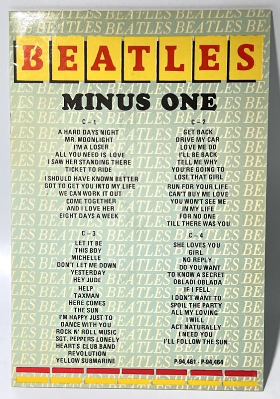 Minus One Music Collection Four Beatles Cassettes Sing Along