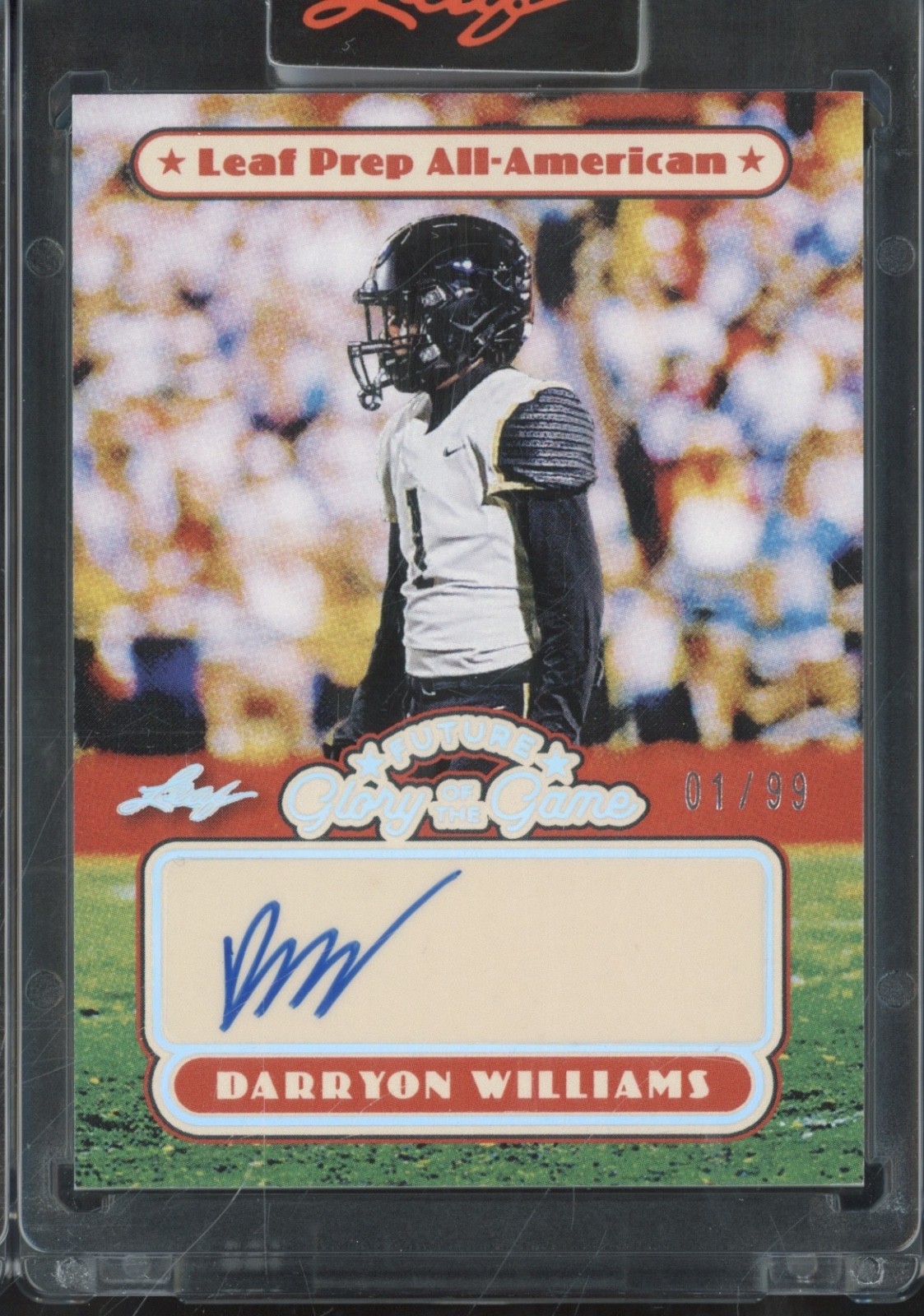 2025 Leaf Future Glory Of The Game Silver Darryon Williams Auto RC Rookie 1/99