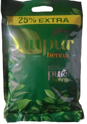 Nupur Henna Powder Godrej (Mehndi) 100% Natural 500gm pack(400gm with 25% Extra)