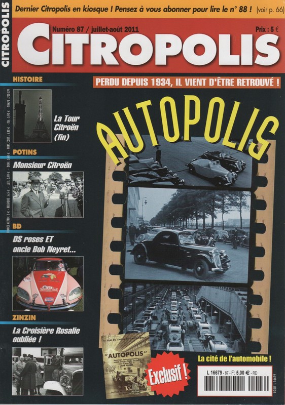 Citropolis 87 Film Autopolis 1934 Tour Eiffel Citroen 15 Sahara 1933 Tiger Rally