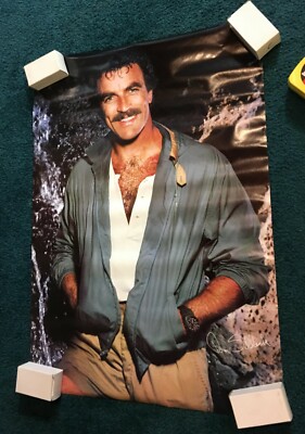 Vintage Tom Selleck Magnum P.I. Poster - Unused Store Stock in Wrapper
