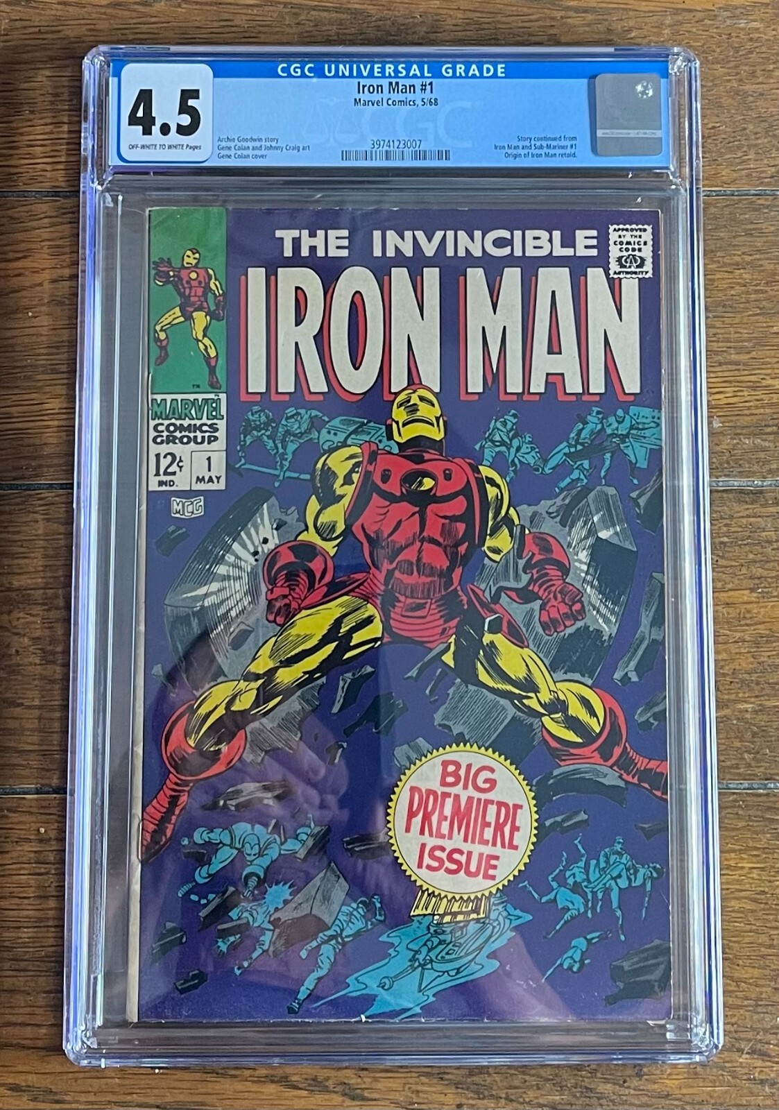 INVINCIBLE IRON MAN #1 CGC 4.5! VG+ 1st Issue! (1968) | eBay