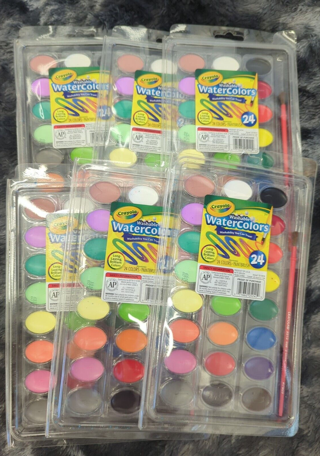 Crayola 24ct, Washable Watercolors Easy to Clean Up ( LOT OF 6) NEW