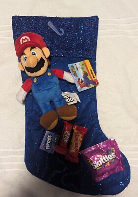 Nintendo Super Mario 8'' Plush With Christmas Stocking 15''