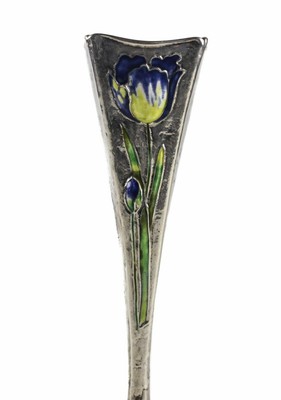 Sterling Silver Bud Vase with Enamel Tulips by Gorham Mfg. Co 1897