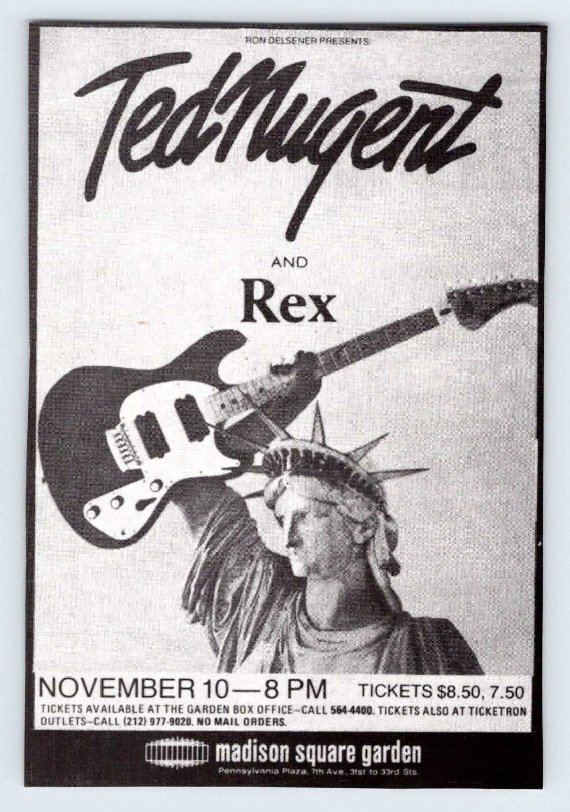 1977 TED NUGENT NEW YORK CITY ROCK POSTER 4