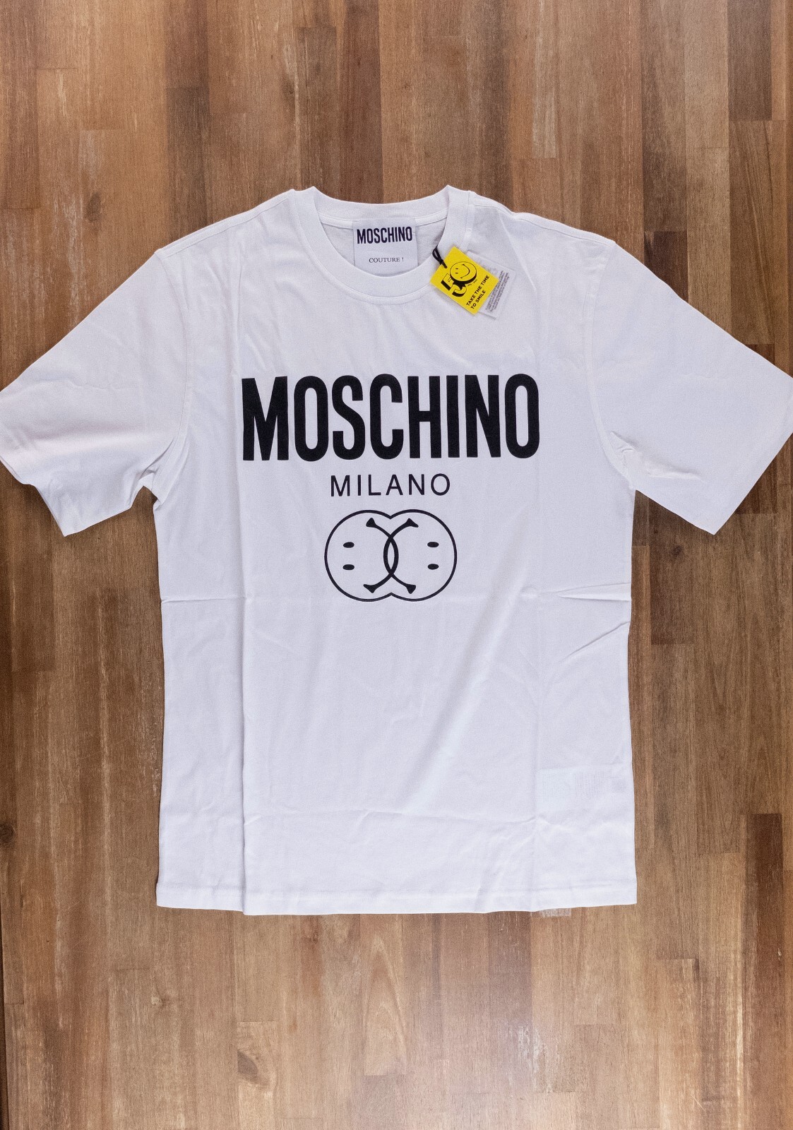 MOSCHINO Couture white Smiley & logo print t-shirt Size XL