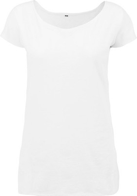 Build Your Brand Ladies´ Wideneck Tee Damen Boat-Neck T-Shirt
