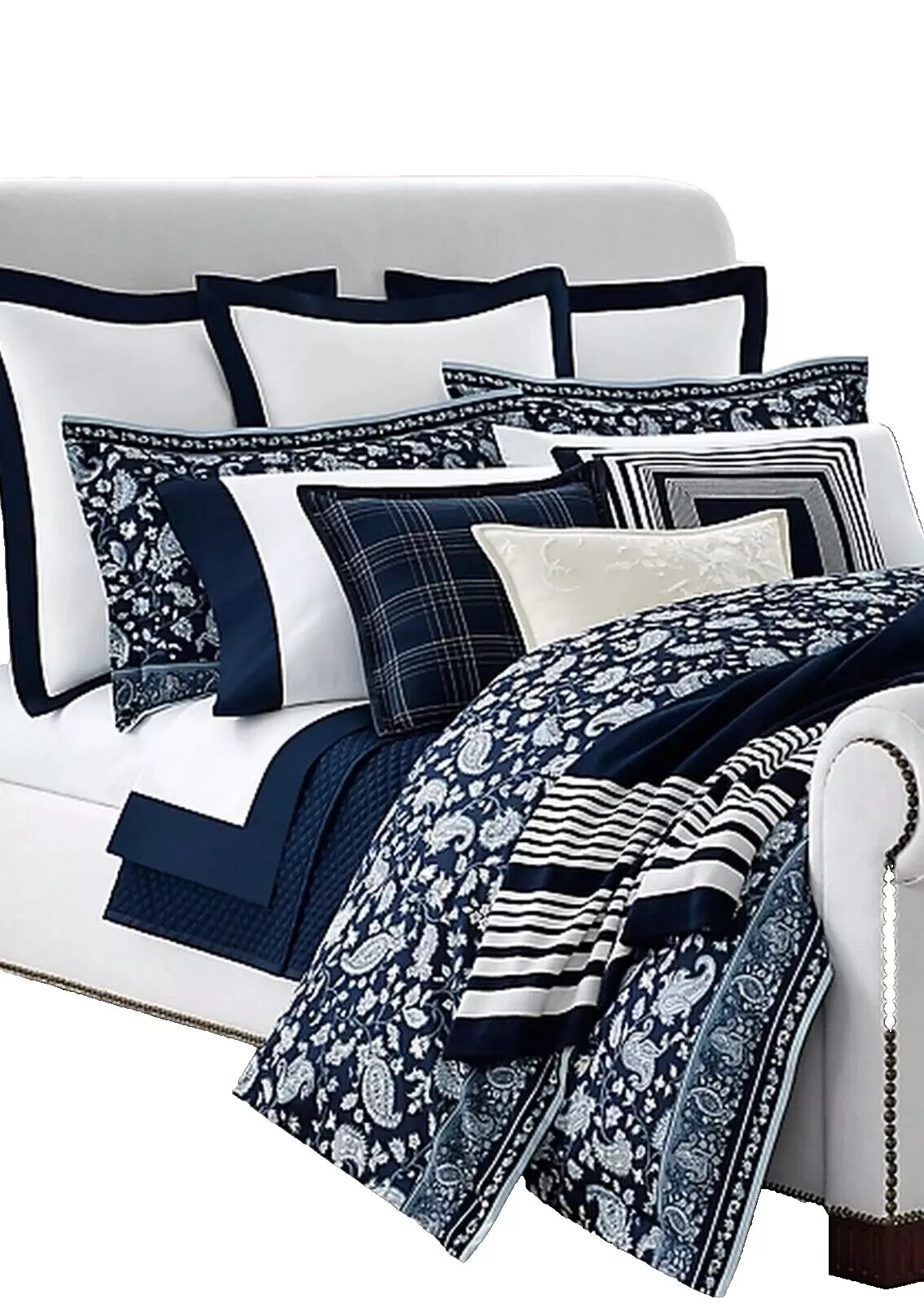 New Ralph Lauren Delphine Paisley King Duvet Cover ~Navy~ $430 | eBay