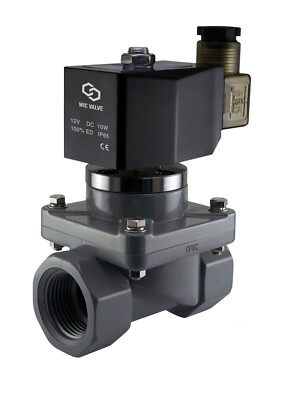 3/4" Inch Anti Corrosion Salt Water Acid Resistant Solenoid CPVC Valve NC 12V DC