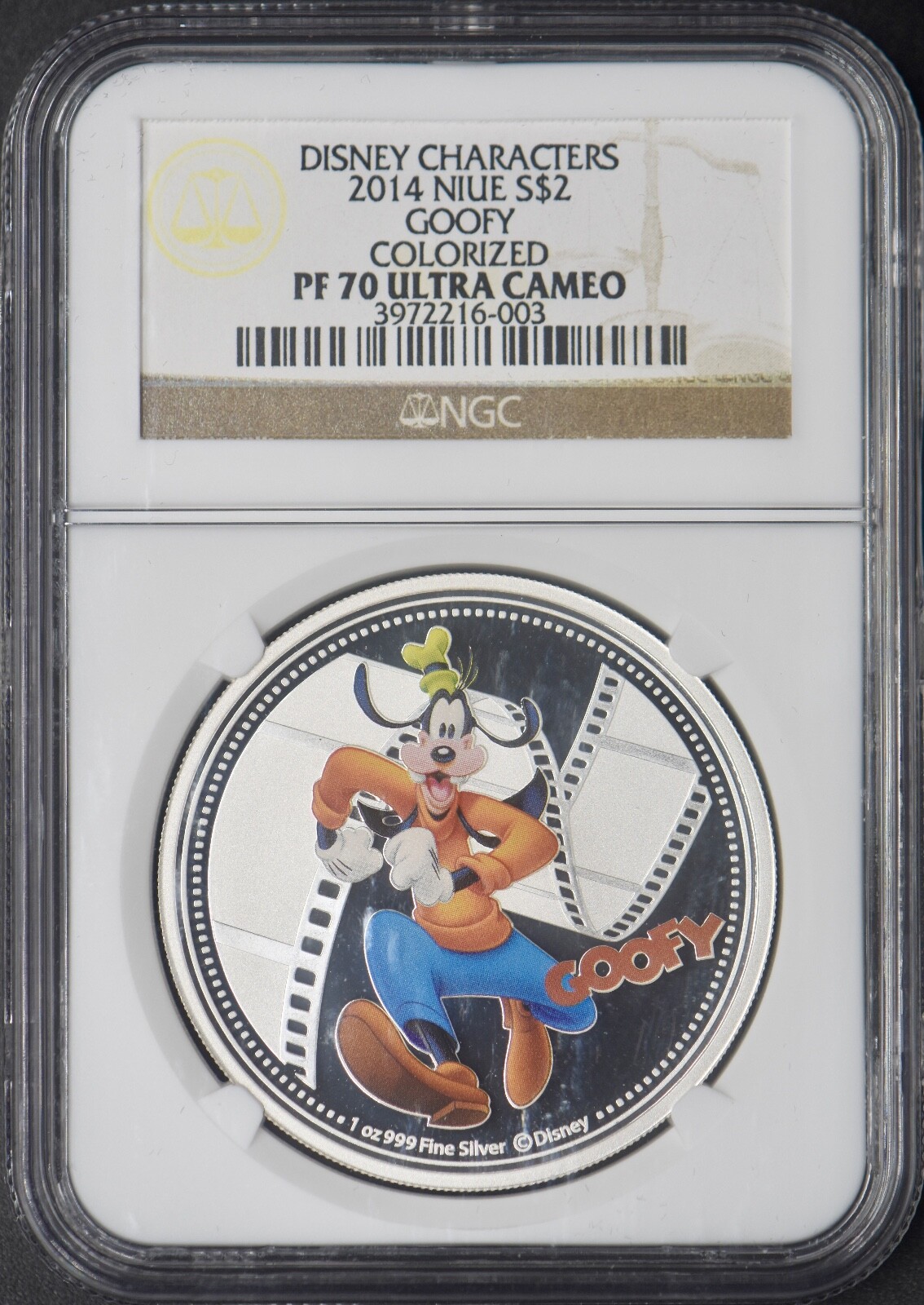 2014 Niue $2 1oz Silver Disney Characters Goofy NGC PF70