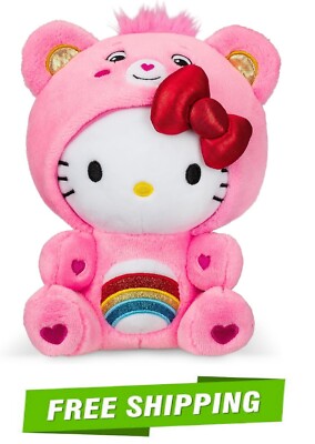 Care Bears Hello Kitty Dressed As Cheer Bear 8'' Fun-Size Plush - Soft, Ages 4+