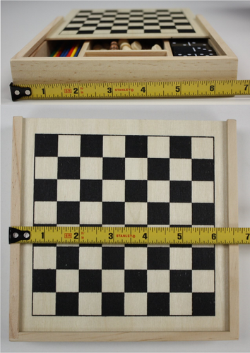 5-in-1 Wooden Board Game Set Chess Checkers Dominoes Pick Up Sticks Backgammon