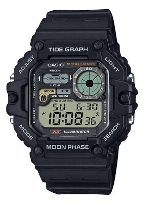 Casio Digital Tide Graph Moonphase Illuminator Quartz WS1700H1AV 100M Mens Watch