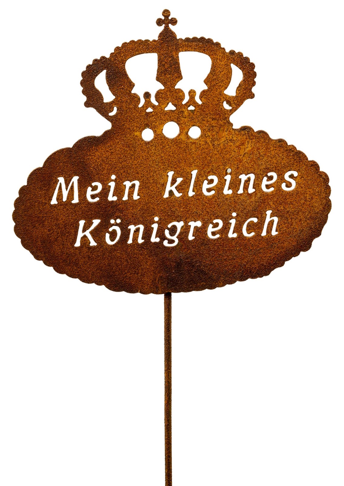 Rost Gartenstecker Mein kleines Königreich Metall Gartendeko Krone Edelrost