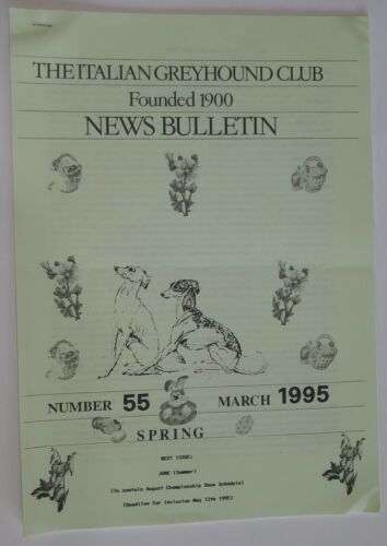The Italian Greyhound Club News Bulletin March 1995 Making Spaghetti Westerns