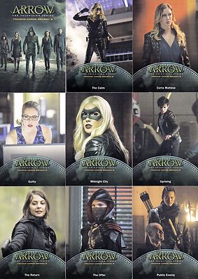 ARROW SEASON 3 2016 CRYPTOZOIC BASE SET OF 81 & 3 INSERT CARD SETS 6/6/6 DC